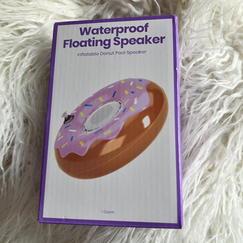 Waterproof Floating Speaker - Purple Donut Design